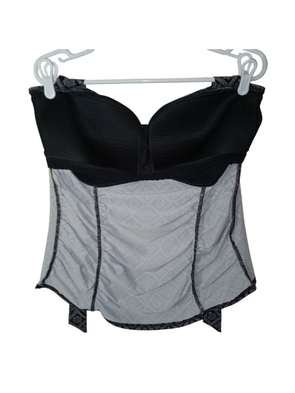 Lands End Black White Geometric Print Halter Tankini Size18 Top Swimsuit Womens - Picture 8 of 10